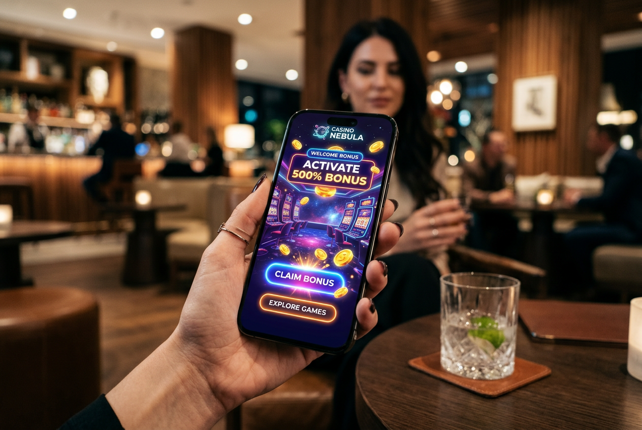 Modern digital casino interface with glowing bonus offers.